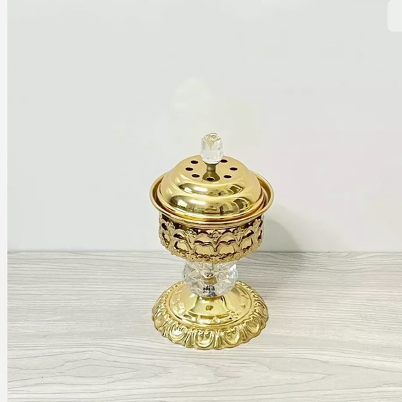 Arabian Turkish Wedding Bakhoor Burner Set w/Tray - Picture 3 of 10